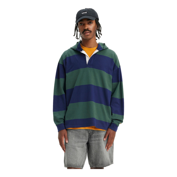 Polerón Hombre Club Rugby Con Capucha Verde Levis A7905-0001