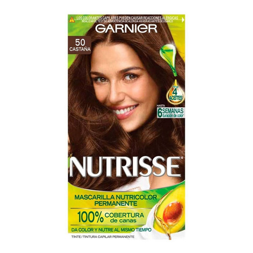 Tinte Garnier Color 50 Castaño Nutrisse Mascarilla Nutricolo Tono 50 castaña