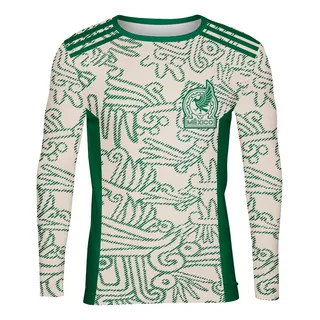 Playera Caballero Manga Larga Qatar 22 Verde Equipo Futbol P