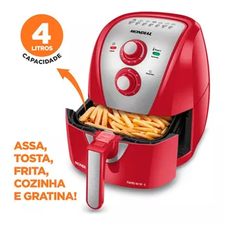 Air Fryer Mondial Family Inox Afn-40 De 4l Cor Red/inox 127v