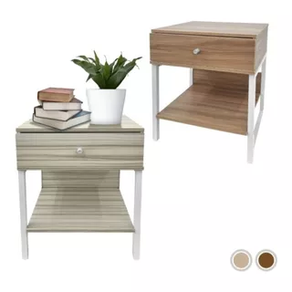 Velador 1 Cajón De Madera Para Dormitorio - Mesa De Noche