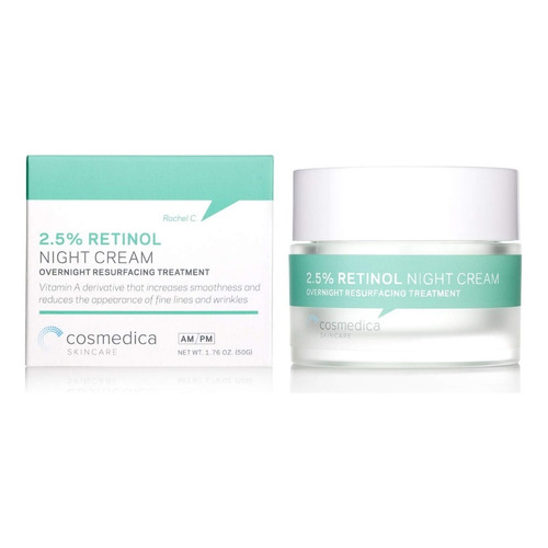 Cosmedica Skincare 2.5% Retinol Facial Night Cream 50g Momento de aplicación Noche Tipo de piel Sensible