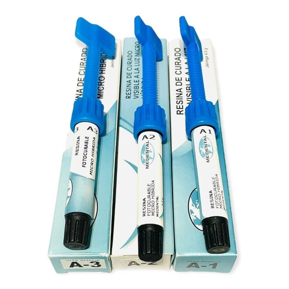 Kit De 3 Resinas Dentales Microhíbridas 4.5 Gr Medental