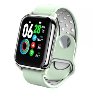 Reloj Inteligente Smartwatch Smartband Contra Agua Ky11 Color De La Caja Negro Color De La Correa Verde Menta