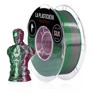 Filamento 3d Silk 1.75 1kg Seda Premium Color Dúo Púrpura-verde