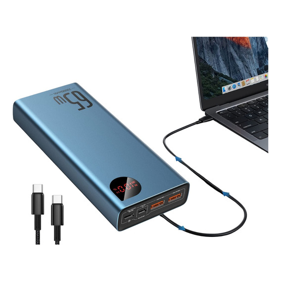 Power Bank 20000 Mah 65w Carga Macboook Portátil X Puerto Pd