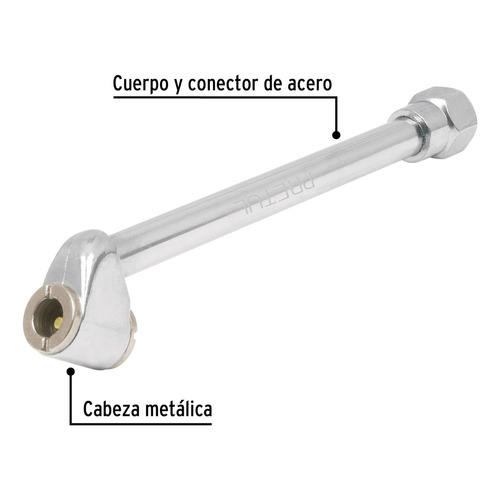 Valvula Inflador Cabeza Doble, Cuerda 1/4 Npt, Pretul 21694