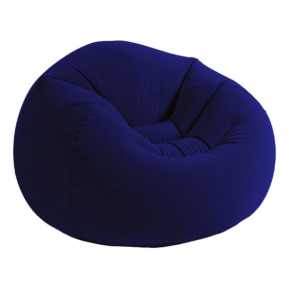 Sillón Puff Inflable Con Respaldo Interior Exterior - El Rey Color Azul