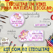 Kit Com 82 Etiquetas Escolares Em Vinil - Diversos =)