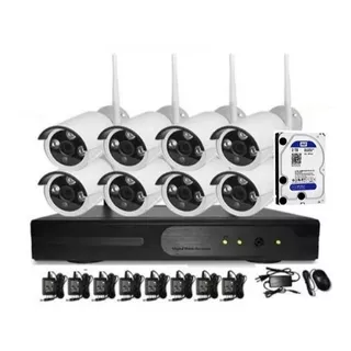 Kit 8 Cámaras Seguridad Wifi 1080p Hd Disco 2tb Envío Matko 