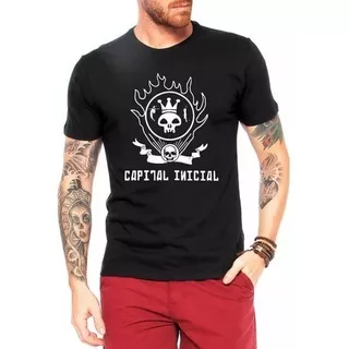Camiseta Capital Inicial Fogo Camisa Algodão Rock Banda Fã