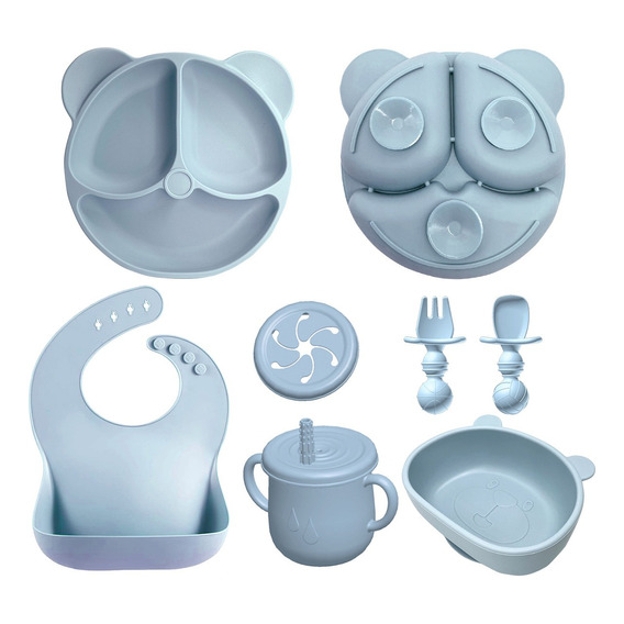 Set De Alimentación Silicona Dividida Con Ventosa Bebés 6pcs