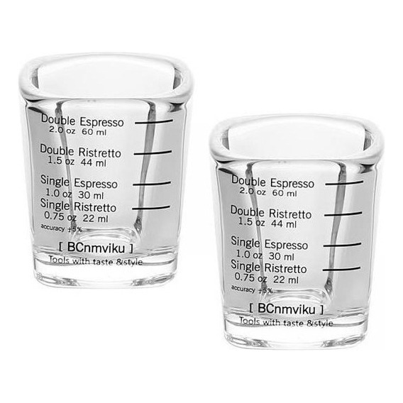 2 Vasos De Expreso Taza Medidora Vaso For Baristas, 2 Onzas