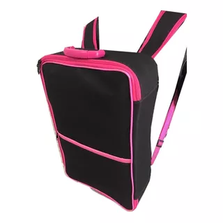 Maleta Mochila P/manicures P/90 Esmaltes Bolsa Preto C/ Pink