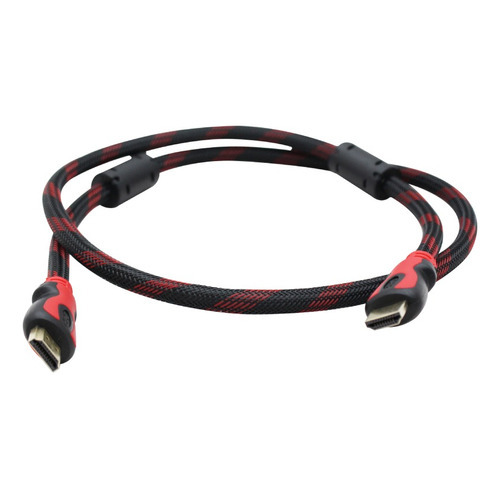 Cable De Video Flex Ghia Hdmi Resolución 4k A 24hz 1.8 Mts Color Rojo y Negro Modelo GCB-020