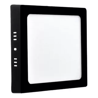 Plafon Sobrepor Quadrado Led 25w Painel Preto Bivolt 30x30 Cor Branco Frio (6500k) 110v/220v