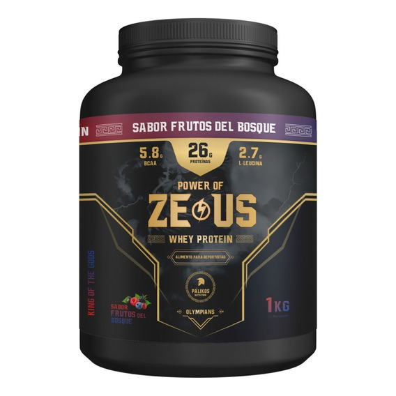 Suplemento en polvo Pálikos Fitness  Olympians Zeus Whey Protein proteína sabor frutos del bosque en pote de 1kg