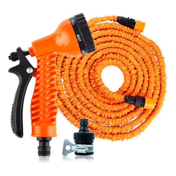 Manguera Mágica Riego Expandible 22,5 Mts. Daewoo + Pistola Color Naranja