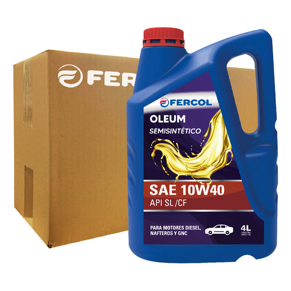 Aceite Fercol Oleum Semisintetico 10w-40 4 L (caja 4 X 4 Lt)