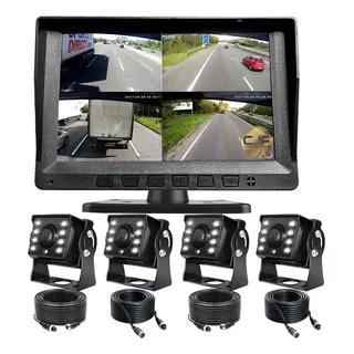 4 Camaras + Pantalla Camion Estacionamiento Dvr Guardtex Cjf