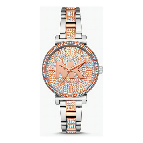 Reloj Michael Kors Sofie Mk4446 Acero Para Dama Original Color de la correa Plata/Oro rosa Color del bisel Oro rosa Color del fondo Oro rosa