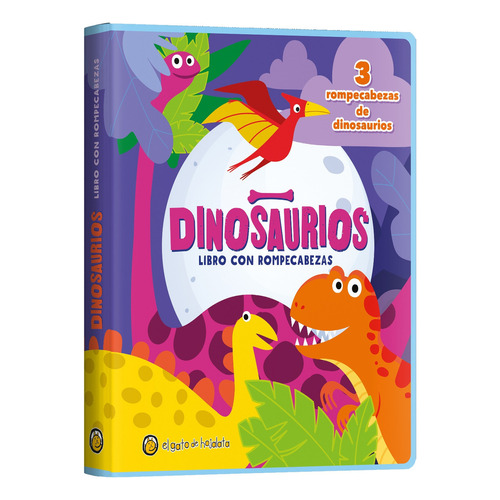 Dinosaurios - Con Rompecabezas - Piecitas De Goma, De El Gato De Hojalata. Editorial Guadal, Tapa Dura En Español, 2023