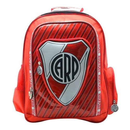 Mochila Espalda River Plate Futbol Carp 18 PuLG Cresko Color Rojo Diseño de la tela Poliéster