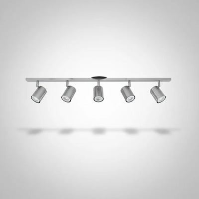 Spot Plafón Elviza 1748 Cilindro 5 Luces Gu10 Pl Moderno Plateado