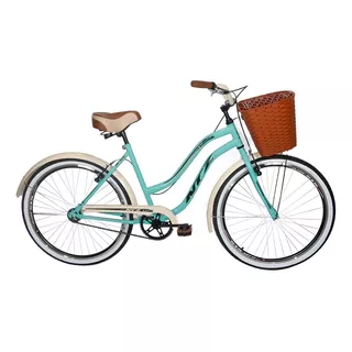 Bicicleta Feminina Retro Urbana Bege Confortável Vintage