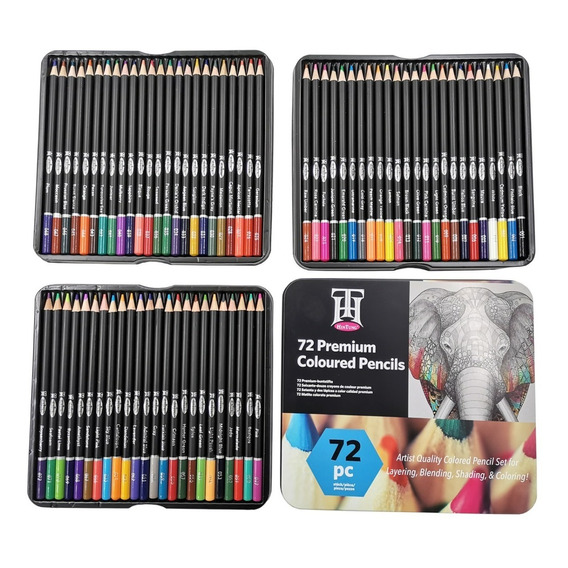 Set 72 Lapices Colores Arte Profesional A Base Aceite Dibujo