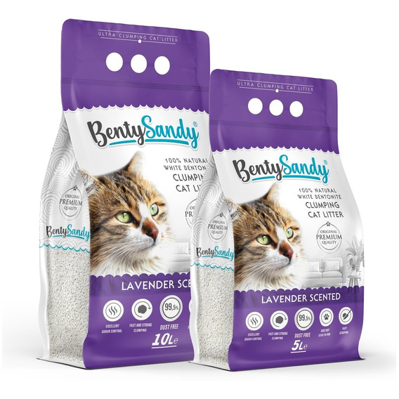 Arena Sanitaria Aglomerante Gato Bentysandy 20 L / Lavanda