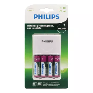 Carregador De Pilhas Duracell  C/4 Pilhas Aa 2500mah 