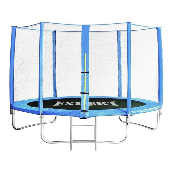 Cama elástica Expert Kids CME001430 con diámetro de 4.3 m, color del cobertor de resortes azul y lona negra