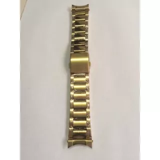 Pulseira Para Relogio Dourada 24 Mm Terminal Curvo