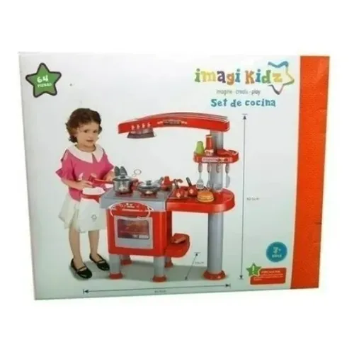Set Cocina Infantil Imagi Kidz 64 Piezas Color Rojo Envío gratis