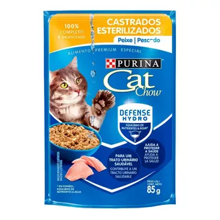 Cat Chow Sachê Gato Adulto Castrado Peixe 85gr