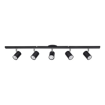 Spot Plafón Elviza 1748 Cilindro 5 Luces Gu10 Ng Moderno Negro