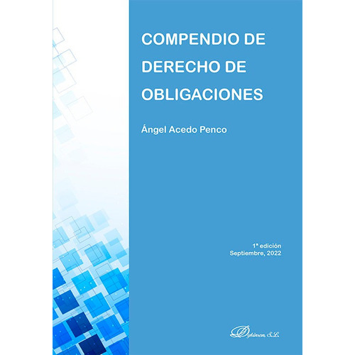 Compendio De Derecho De Obligaciones, De Acedo Penco, Angel. Editorial Dykinson, S.l., Tapa Blanda En Español