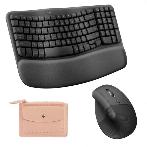 Logitech Combo Ergonómico Teclado Wave Keys + Mouse Lift, Bk