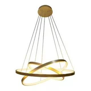 Lustre Led Moderno Pendente Anéis Led 89w 3 Arcos Dourado 110v/220v Brinovar