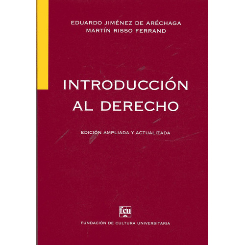 Introducción al derecho, de Jiménez De Aréchaga. Editorial FCU, tapa blanda en español