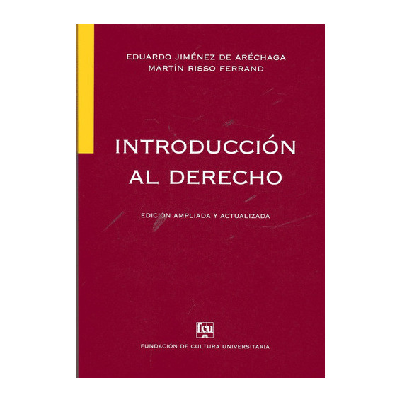 Introducción al derecho, de Jiménez De Aréchaga. Editorial FCU, tapa blanda en español