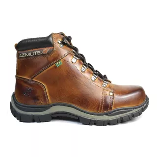 Coturno Bota Masculina Azimute Brasil Em Couro 910