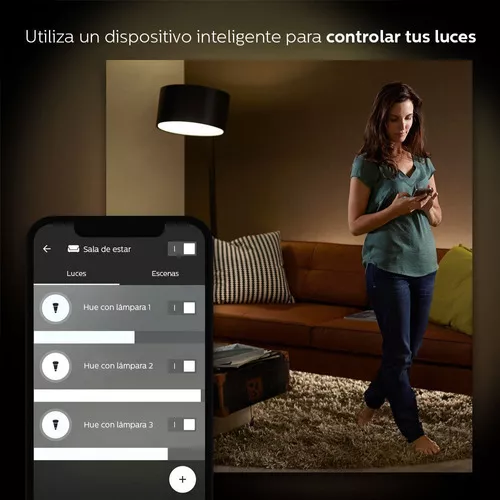 Philips Hue White Pack 2 Bombillas Inteligentes LED 9W E27 Blanco Cálido