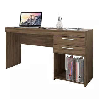 Escrivaninha Notável Móveis Mesa Office 2 Gavetas Mdp De 1210mm X 760mm X 410mm Nogal Trend
