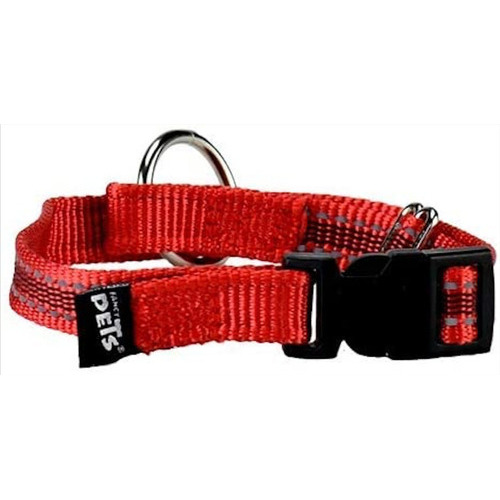 Collar Ultra Grip Bandas Reflejante Chico Rojo Fancy Pets