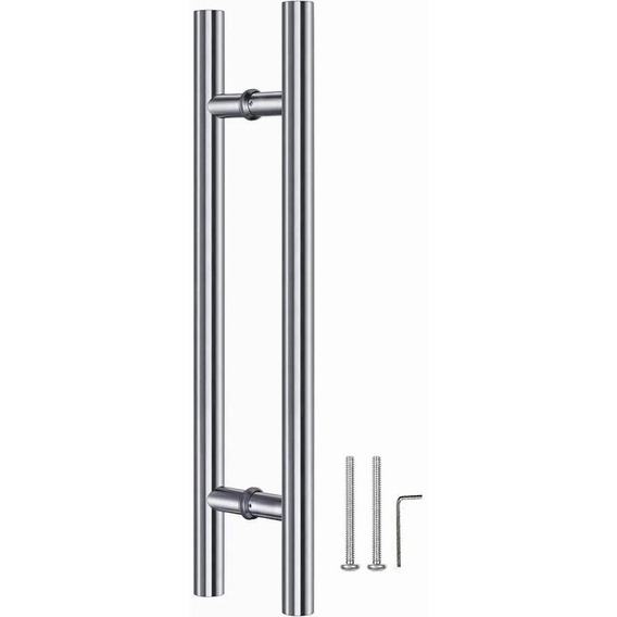 Jaladera Puerta Madera Cristal Acero Inoxidable Tipo H 100cm