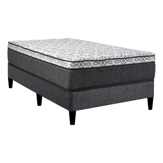 Sommier Europea El Emporio Del Hogar Regina 1 1/2 plaza de 188cmx108cm gris