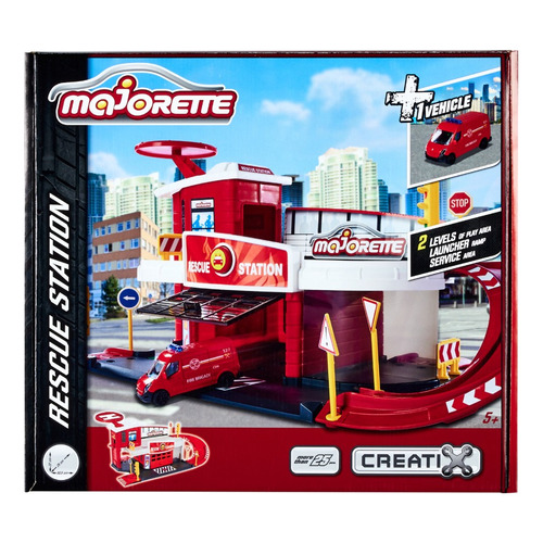 Estacion De Rescate Majorette Creatix Incluye Vehiculo Febo Color Rojo