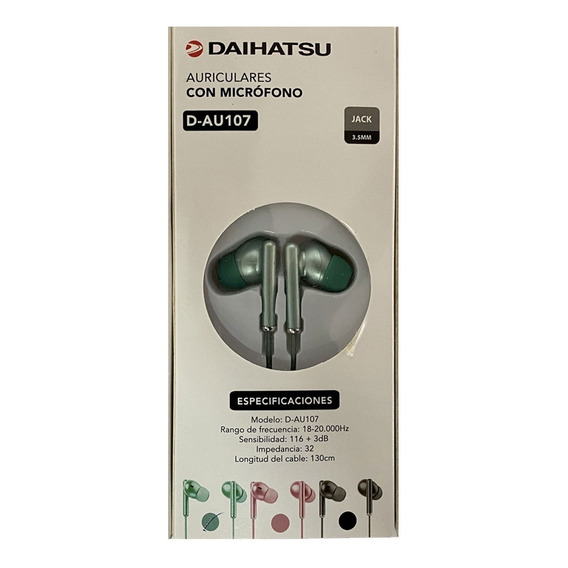 Auriculares In-ear Con Cable D-au107 Daihatsu Oficial C